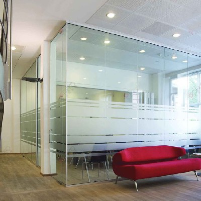 磨砂條紋玻璃隔墻